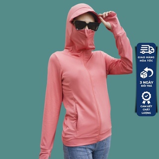 (Áo Loại 1 ) Áo Chống Nắng Nữ Thông Hơi Chống Tia UV Có Mũ và 2 Túi Có Khóa Dày Dặn Mặc Cực Mát
