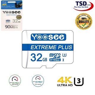 Thẻ Nhớ Microsdxc 32GB YOOSEE Extreme Plus UHS-I U3 4K R90MB/S W40MB/S Chính Hãng