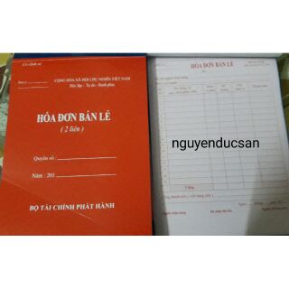 10 hóa đơn bán lẻ 2 liên/ 3 liên (a5 100 tờ)