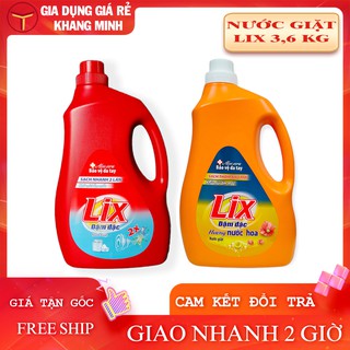 Nước Giặt LIX Đậm Đặc 3,6Kg Giặt Máy Cửa Trên Và Giặt Tay