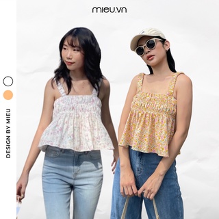 Áo croptop hai dây nhún thun 2 đường MIEU - HA28