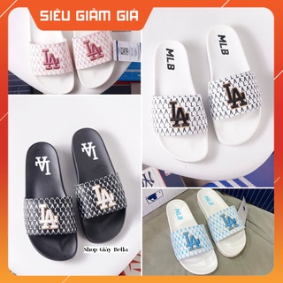 Dép 𝐌𝐋𝐁 LA Nam Nữ Quai Ngang Unisex Siêu Hot Trend Chữ Thêu Sắc Nét Nhiều Màu, đủ size [ Fullbox + Hỗ trợ đổi size ]