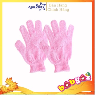Găng Tay Tắm Tẩy Tế Bào Chết AquaStar, Công Nghệ Hàn Quốc , 1 Bộ 2 Cái