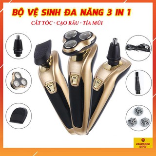 Máy cạo râu Feilibo 3 lưỡi thông minh, 3 in 1 chống nước, siêu bền, cạo râu cầm tay có cổng sạc, Giadungbpm