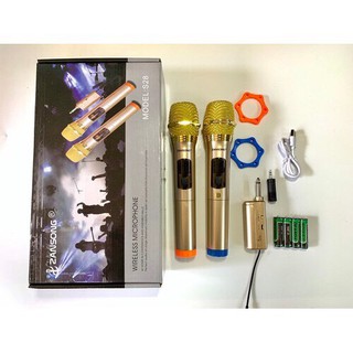 [ XẢ LỖ ] Bộ 2 micro karaoke không dây Zansong S28 hát karaoke gia đình, micro sân khấu - thiết kế đột phá gọn nhẹ