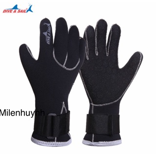 Bao tay lặn biển dày 3mm cao su neoprene có gờ nhám chống trợt, bao tay bảo hộ đánh bắt hải sản
