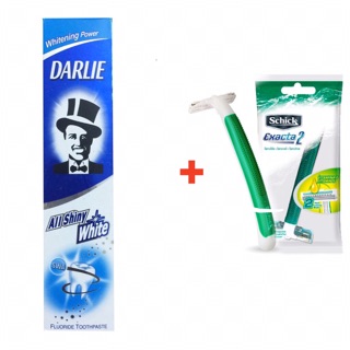 KEM ĐÁNH RĂNG ÔNG TÂY DARLIE 160G TẶNG 1 DAO CẠO RÂU SCHICK XỊN