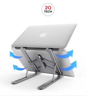Giá đỡ laptop macbook , máy tính bảng, ipad  bằng nhôm có thể điều chỉnh độ cao, gập lại được 2QTech