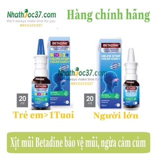 Xịt mũi Betadine Kids Cold Defence nasal spray cho bé - Xịt mũi Betadine cho người lớn giúp ngăn ngừa cảm lạnh, cảm cúm