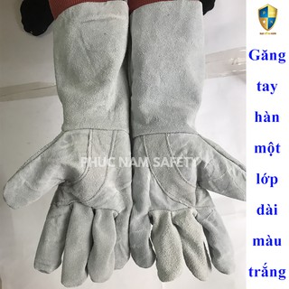 BAO TAY DA 1 LỚP  MÀU TRẮNG DÀI, GĂNG TAY DA, GĂNG TAY DA TIG