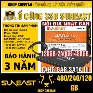 Ổ cứng SSD SunEast 480GB/240GB/120GB nội địa Nhật Bản – CHÍNH HÃNG – Bảo hành 3 năm – Tặng cáp dữ liệu Sata 3.0