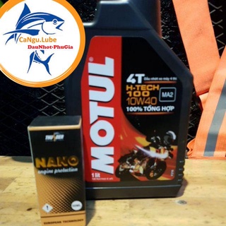 [Mua 1 được 2] Nhớt Motul H-tech 100 4T 10W40, nhớt cao cấp giá tốt khi mua kèm phụ gia nhớt Nano thunder