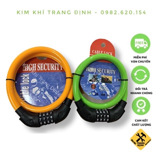 Khoá dây xe đạp, xe máy 4 mã số phi 15mm cứng cáp chắc chắn