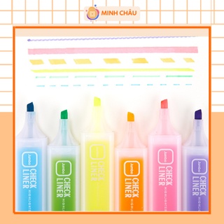 Bút Nhớ Dòng Highlight Đánh Dấu Nhiều Màu Check Liner Màu Sắc Đậm Nổi Bật