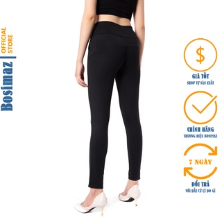 Quần Legging Nâng Mông Bosimaz MS521 dài túi trước màu đen, thun co giãn 4 chiều, vải đẹp dày, thoáng mát không xù lông.