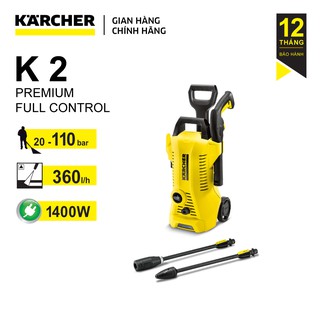 (Sản xuất Đức) Máy xịt rửa xe Karcher K2 Premium Full Control động cơ chổi than công suất 1400w áp lực 20-110 bar