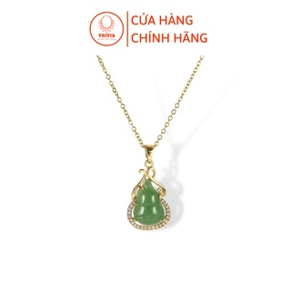Dây chuyền Titan hồ lô ngọc trắng xanh Tritia DC23