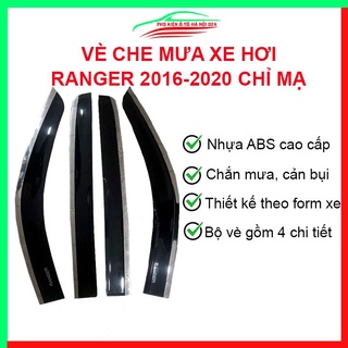 Vè che mưa cho xe ô tô Ranger 2016-2020 chỉ inox