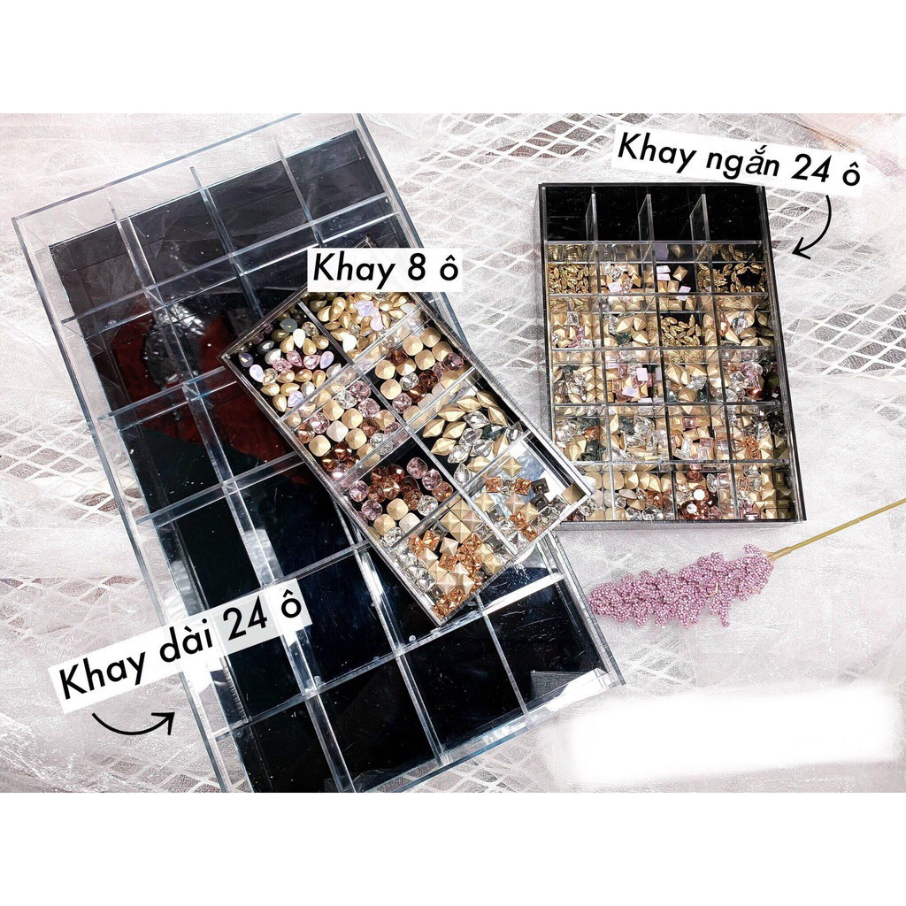 Khay mica đựng đá nail