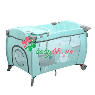 Nôi cũi vải Zaracos Jenni 5046 màu xanh và màu hồng có mùng