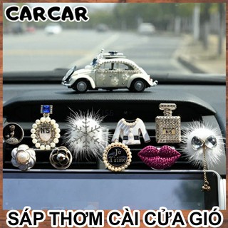 Sáp thơm ô tô cài nước hoa cửa gió gắn lông chồn sang chảnh