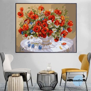 Tranh tô màu theo số Tranh sơn dầu số hóa December8th Bình Hoa Poppy BHP