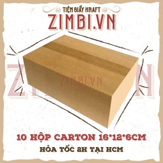 [16x12x6cm] 10 hộp carton ship cod chất lượng Zimbi | Hộp carton đóng hàng giá rẻ