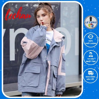 Áo khoác kaki nam nữ unisex form rộng áo khoác ulzzang có mũ WIND LECHAU AKD03 áo khoác chống nắng street style cao cấp