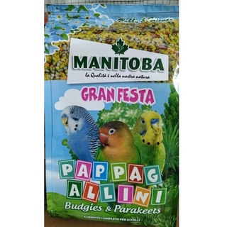 Thức ăn hoàn chỉnh cho vẹt size nhỏ và trung có cám trứng (gói 500g) Manitoba Gran Festa Pappagalini