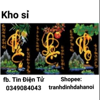 TRANH ĐÍNH ĐÁ PHÚC LỘC THỌ DF850 - 90X50CM