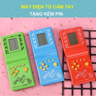 Máy chơi game xếp hình xếp gạch terris bắn tăng rắn săn mồi điện tử cầm tay brick game cho bé trai gái, quà sinh nhật
