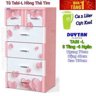 Tủ nhựa duy tân Tabi-L 5 Tầng-6 Ngăn Hồng Thả Tim