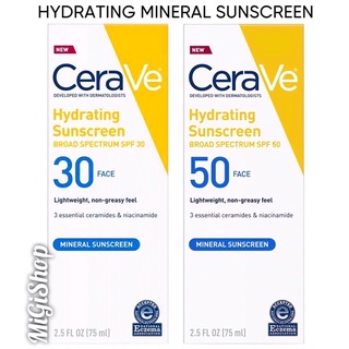 Kem Chống Nắng Vật Lý Cho Da Mặt Nhạy Cảm Cerave Hydrating Mineral Sunscreen Face 75ml