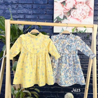 Váy thiết kế bé gái June bo cổ bèo ngực, váy thu cho bé gái 1 đến 10 tuổi