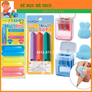 Nối chì, nắp bút chì, chuốt Gọt bút chì Kumon dùng cho bút chì thân tam giác Kumon Nhật bản