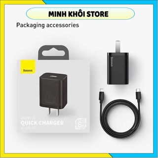 Bộ Củ Cáp sạc nhanh 20W cho iphone/ipad chính hãng Baseus TZCCSUP