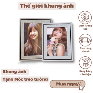 Khung ảnh cỡ 10x15, viền khung độc đáo, khung treo tường trang trí nhà cửa đẹp, tặng kèm đinh và móc treo tường