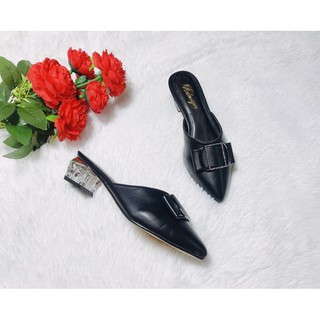 Sục NữFREESHIPSục Nữ Cao Gót cao 3cm với chất liệu da mờ mềm, Hàng Chuẩn Size Đế Vững Màu Đen Cực Sang
