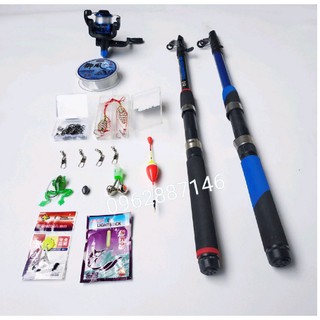 bộ cần câu cá shimano 2m1 kèm máy và phụ kiện đầy đủ