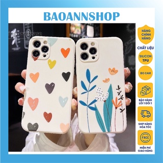 Ốp lưng iphone Hình Tim Và Hoa Bóng T02 bảo vệ camera iphone 7plus/8plus/x/xs/xsmax/11/12/13/promax