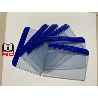 Bảng tên ngang nhựa cứng viền xanh 7x10 cm