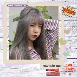 [SIÊU RẺ] thuốc nhộm tóc NÂU TRO (SIÊU HOT) , nhuộm tóc tại nhà dễ dàng, dưỡng tóc, tặng kèm trợ nhuộm (NEW)