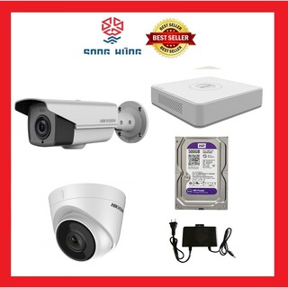 Trọn bộ 1-4 Camera Hikvision IP DS-2CD1321-I (cầu ) DS-2CD1221-I3 (thân) ngoài trời giá rẻ 2MP 1080P tặng kèm ổ cứng