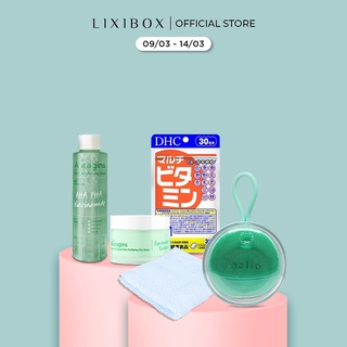 Box Women Day 999 (Combo Máy rửa mặt cho da nhạy cảm Halio, Mặt nạ đất sét, Nước Cân Bằng Da)
