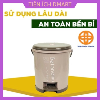 thùng rác đạp chân nhựa cao cấp Việt Nhật BETONAMU kích thước 5L 10L ms-8024