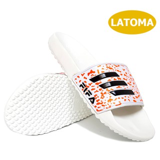 Dép quai ngang Nam Nữ thời trang cao cấp Latoma TA2232 (Trắng Phối Cam)