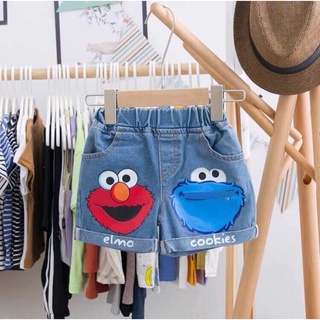 (Loại 1) Quần jeans đùi hoạt hình cho bé trai/gái 7-20kg