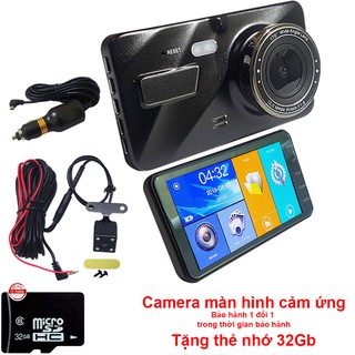 Camera hành trình màn hình cảm ứng, full HD, kèm camera lùi