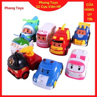 [Có sẵn] [Rẻ vô địch] Bộ 4 nhân vật đồ chơi xe ô tô cảnh sát poli car chạy đà cho bé