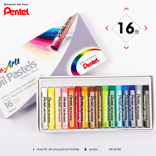 Sáp Màu Dầu Pentel Oil Pastel 16 màu PHN-16 | Màu Sắc Tươi Sáng | An Toàn Không Độc Hại
